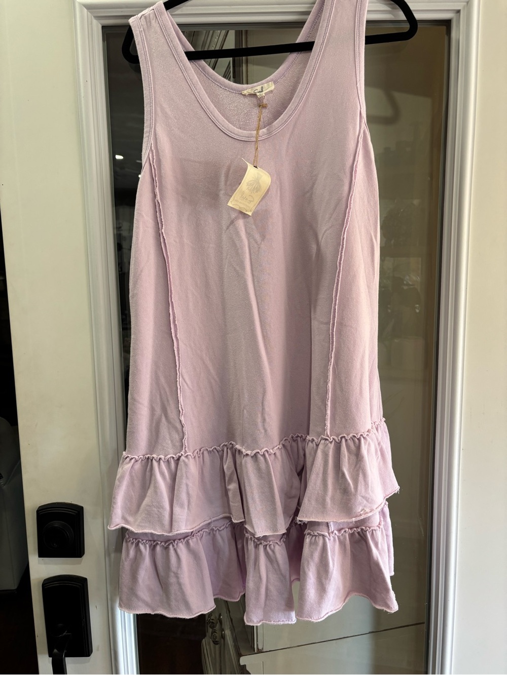 easel Lilac Ruffle-Hem Tank Dress